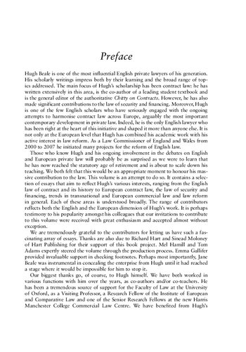 English And European Perspectives On Contract And Commercial Law Essays In Honour Of Hugh Beale Louise Gullifer Stefan Vogenauer Editors