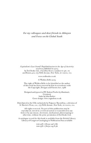 Capitalisms Last Stand Deglobalization In The Age Of Austerity Walden Bello