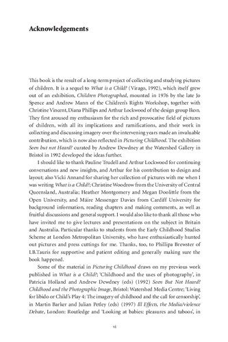 Picturing Childhood Patricia Holland
