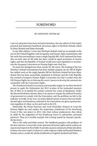 Human Rights In Northern Ireland The Caj Handbook Brice Dickson Brian Gormally Editors