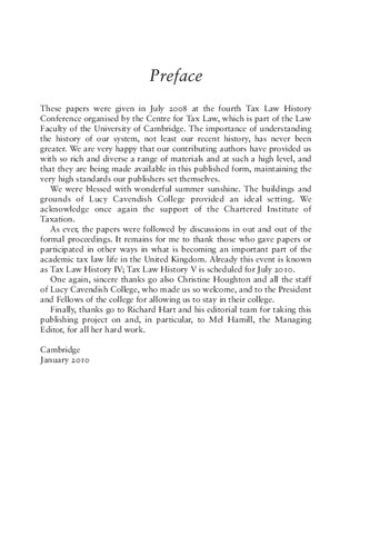 Studies In The History Of Tax Law Volume 4 John Tiley Editor