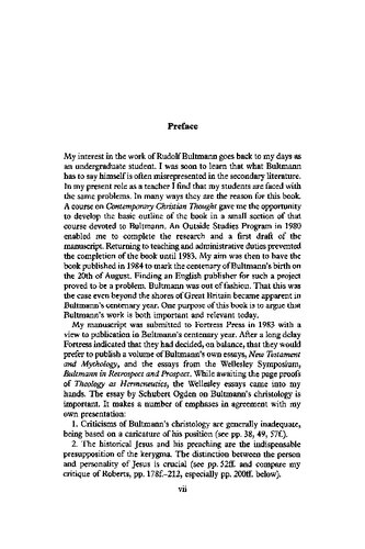 Theology As Hermeneutics Rudolf Bultmanns Theology Of The History Of Jesus John Painter