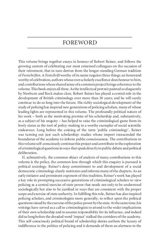 Policing Politics Culture And Control Essays In Honour Of Robert Reiner Tim Newburn Jill Peay Editors