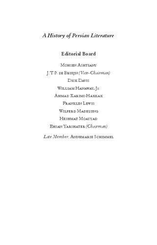 General Introduction To Persian Literature Jtp De Bruijn