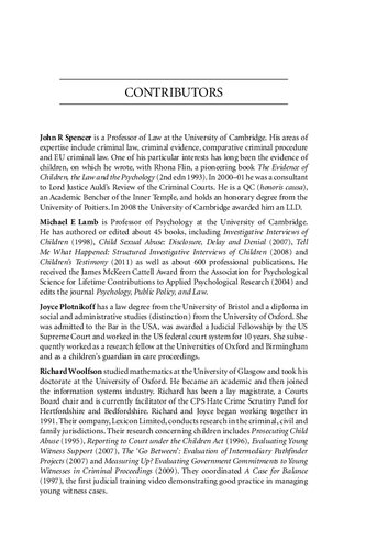 Children And Crossexamination Time To Change The Rules John R Spencer Michael E Lamb Editors