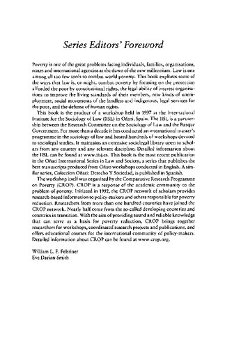 Poverty And The Law Peter Robson Asbjrn Kjnstad Editors