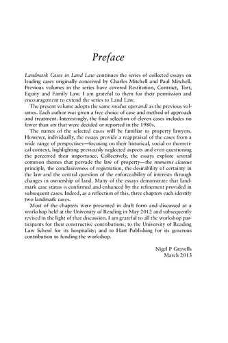 Landmark Cases In Land Law Nigel Gravells Editor