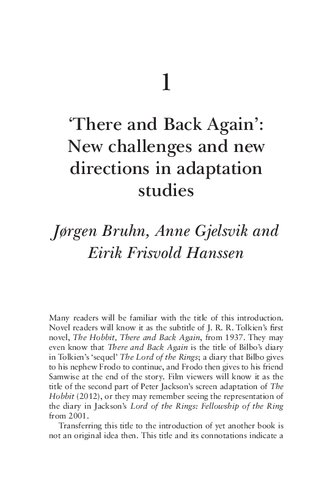 Adaptation Studies New Challenges New Directions Jørgen Bruhn Anne Gjelsvik Eirik Frisvold Hanssen Editors
