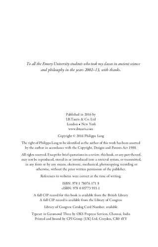 Science Antiquity And Its Legacy Ancients And Moderns Philippa Lang
