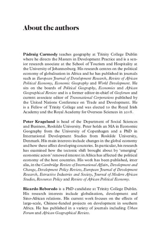 Africas Shadow Rise China And The Mirage Of African Economic Development Pdraig Carmody Peter Kragelund Ricardo Reboredo