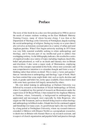 Anthropology And Theology Douglas J Davies
