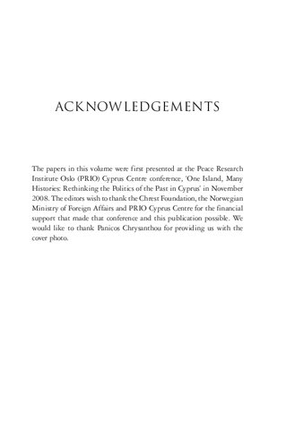 Cyprus And The Politics Of Memory History Community And Conflict Rebecca Bryant Yiannis Papadakis