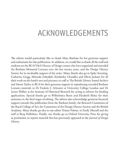 The Banham Lectures Harriet Atkinson Jeremy Aynsley