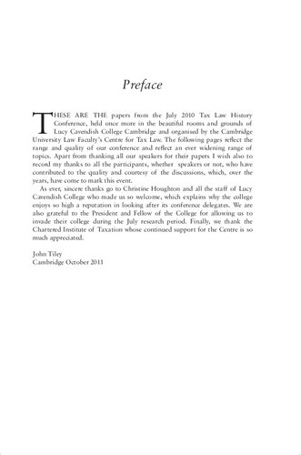 Studies In The History Of Tax Law John Tiley