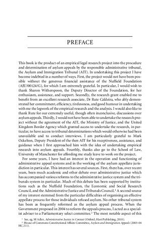 Administrative Justice And Asylum Appeals A Study Of Tribunal Adjudication Robert Thomas