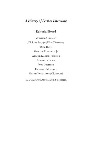 Literature Of The Early Twentieth Century From The Constitutional Period To Reza Shah A History Of Persian Literature Aliasghar Seyedgohrab Ehsan Yarshater Editors