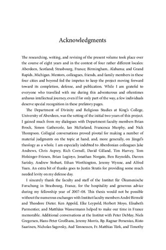The Interruptive Word Eberhard Jngel On The Sacramental Structure Of Gods Relation To The World R David Nelson