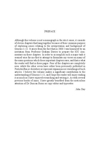 From Creation To Babel Studies In Genesis 111 John Day