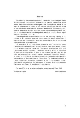 Eu Social Security Law A Commentary On Eu Regulations 8832004 And 9872009 Maximilian Fuchs Rob Cornelissen Editors