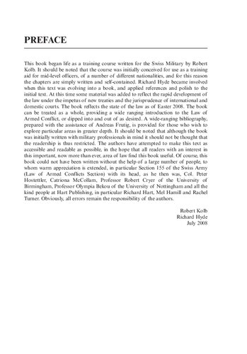 An Introduction To The International Law Of Armed Conflicts Robert Kolb Richard Hyde