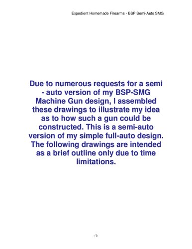 Expedient Homemade Firearms The Bsp Semiauto Submachine Gun P A Luty