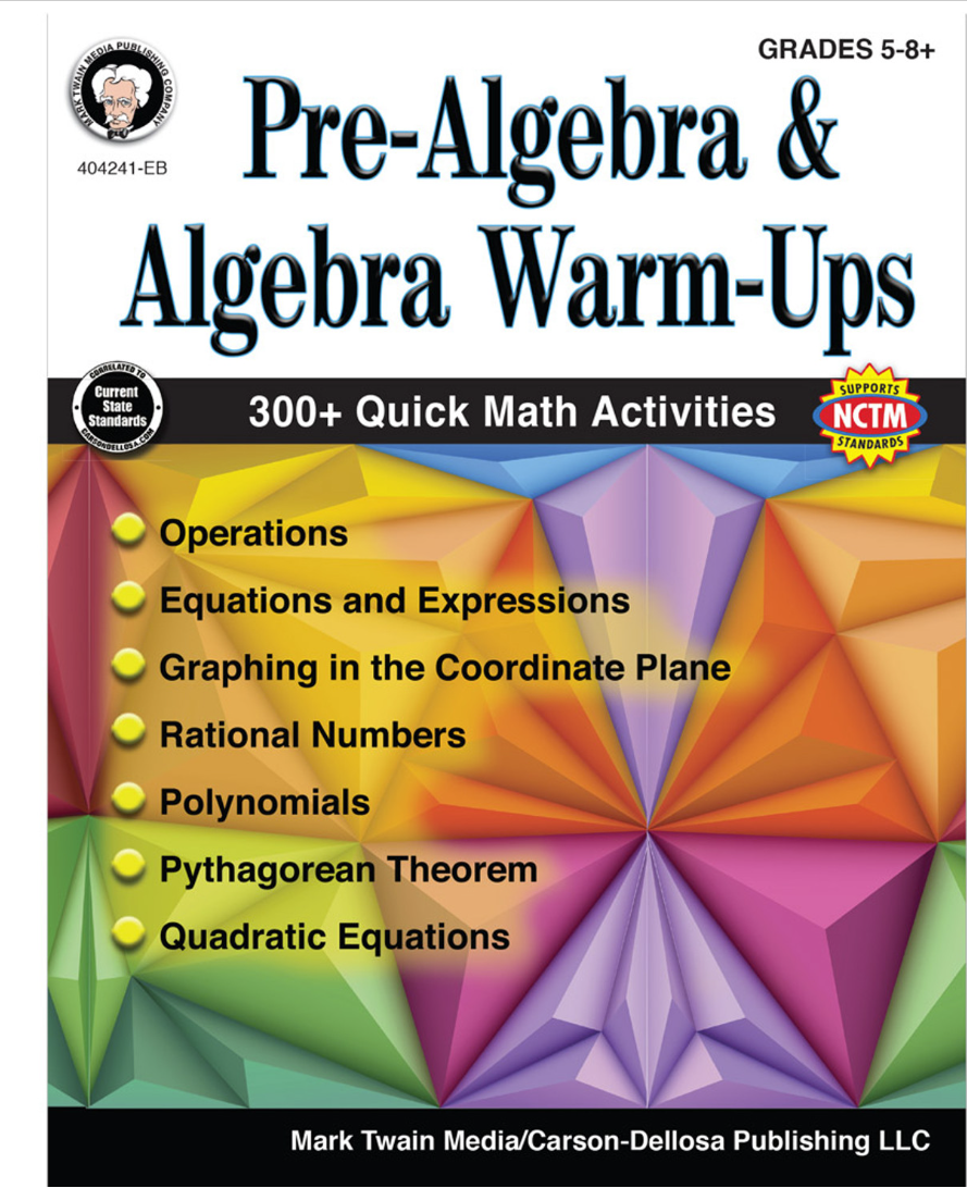 Prealgebra And Algebra Warmups Grades 5 8 Cindy Barden Wendi Silvano