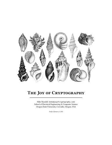 The Joy Of Cryptography 2021 Updated Mike Rosulek