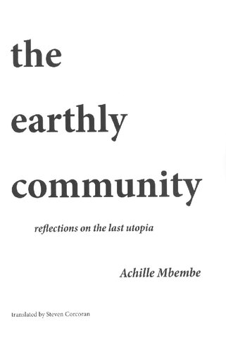 The Earthly Community Achille Mbembe