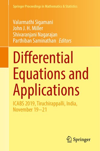 Differential Equations And Applications Icabs 2019 Tiruchirappalli India November 1921 Valarmathi Sigamani