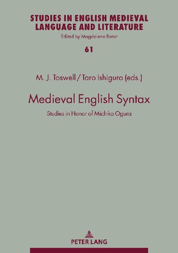 Medieval English Syntax Studies In Honor Of Michiko Ogura M Jane Toswell