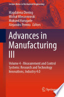 Advances In Manufacturing Iii 1st Edition Magdalena Diering Micha Wieczorowski