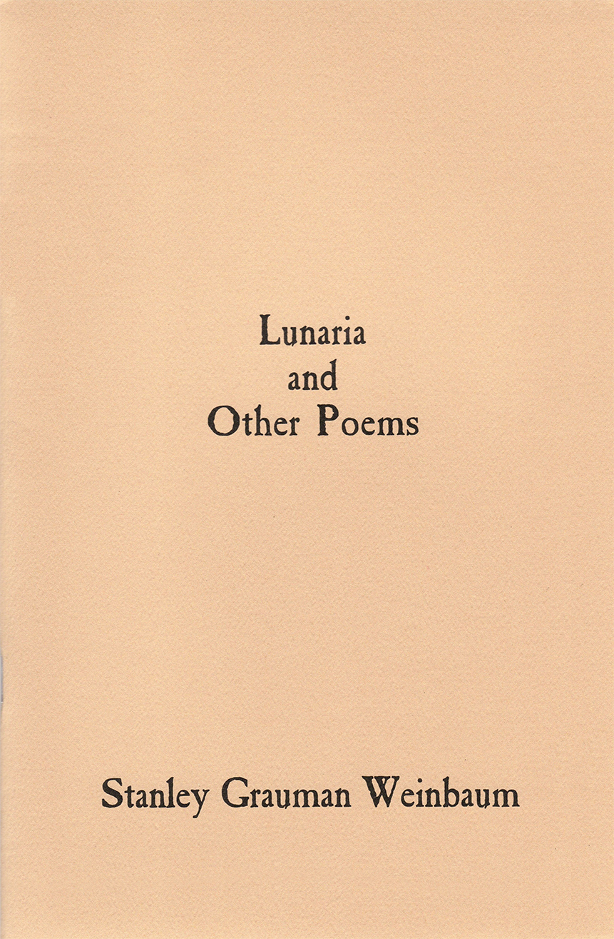 Lunaria And Other Poems Stanley G Weinbaum