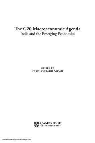 The G20 Macroeconomic Agenda Parthasarathi Shome