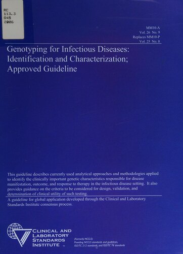 Genotyping For Infectious Diseases Identification And Characterization Approved Guideline Stephen P Day Clinical And Laboratory Standards Institute