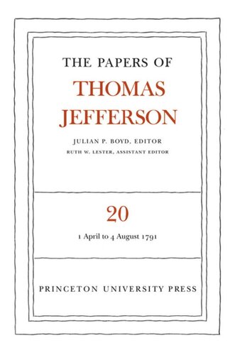 The Papers Of Thomas Jefferson Volume 20 Thomas Jefferson