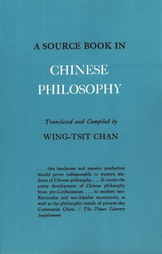 A Source Book In Chinese Philosophy Wingtsit Chan