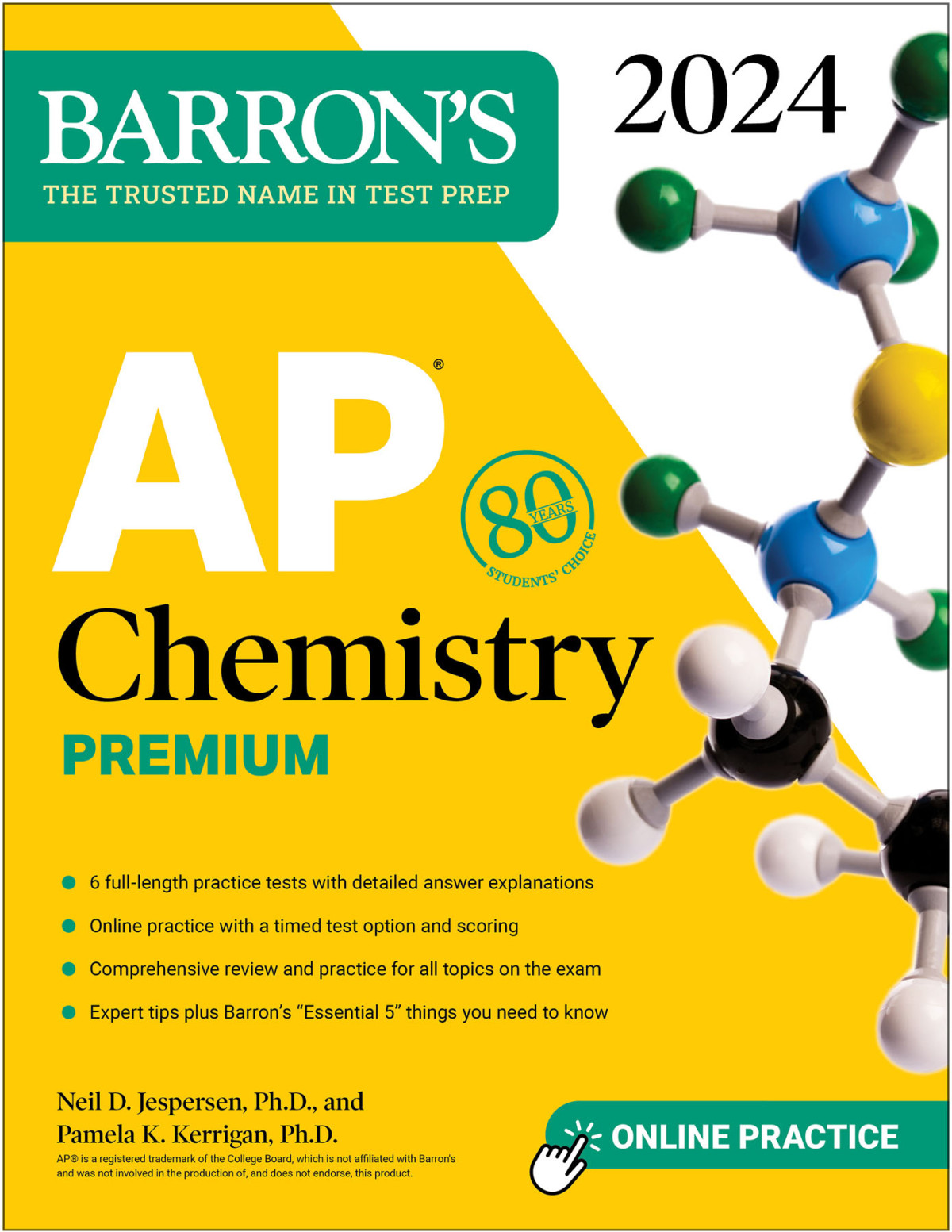 Ap Chemistry Premium 2024 6 Practice Tests Comprehensive Review Online Practice Neil D Jespersen