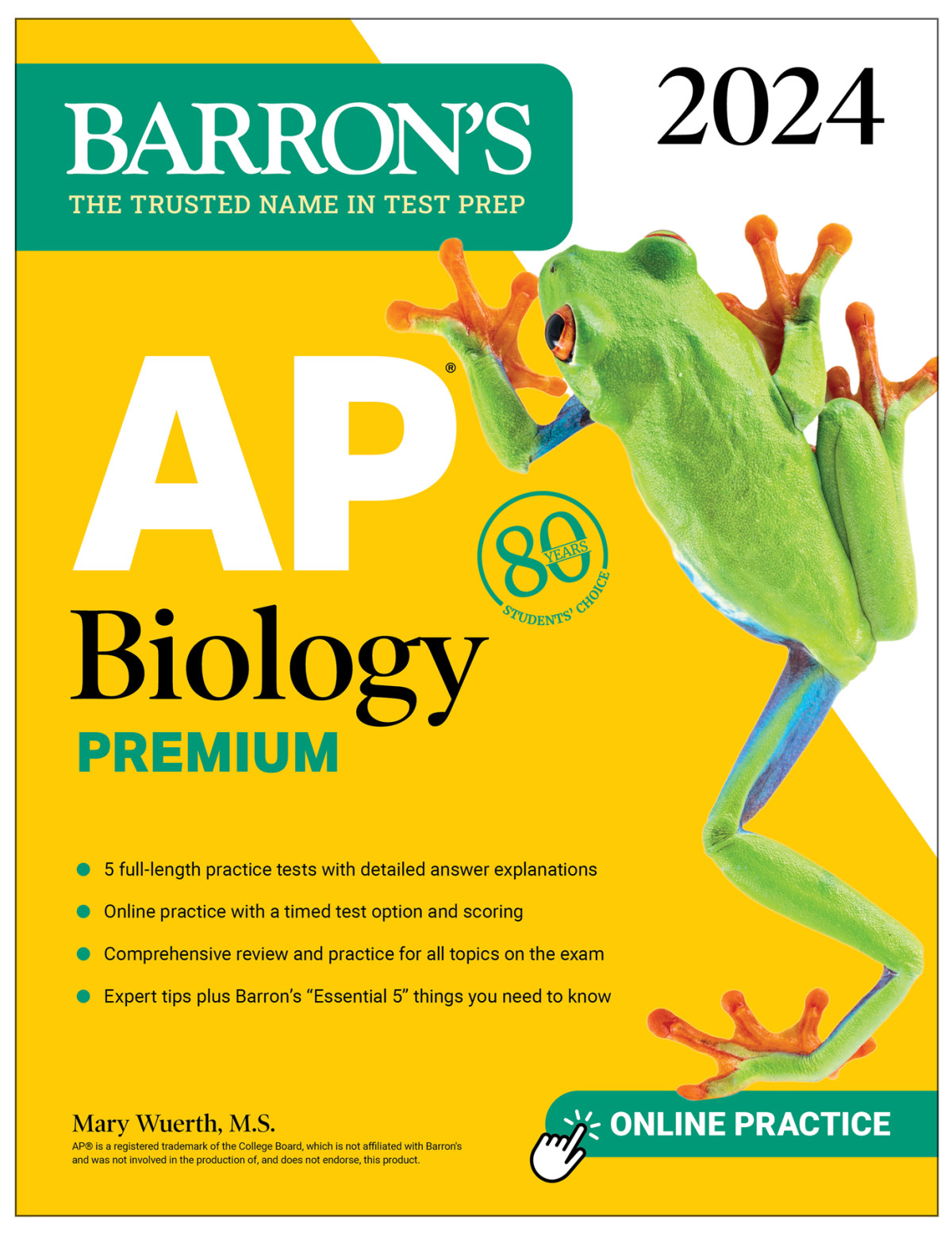 Ap Biology Premium 2024 5 Practice Tests Comprehensive Review Online Practice Mary Wuerth
