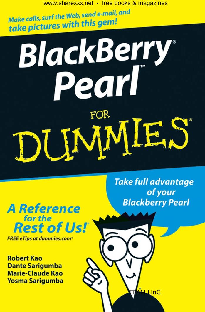 Blackberry Pearl For Dummies Robert Kao