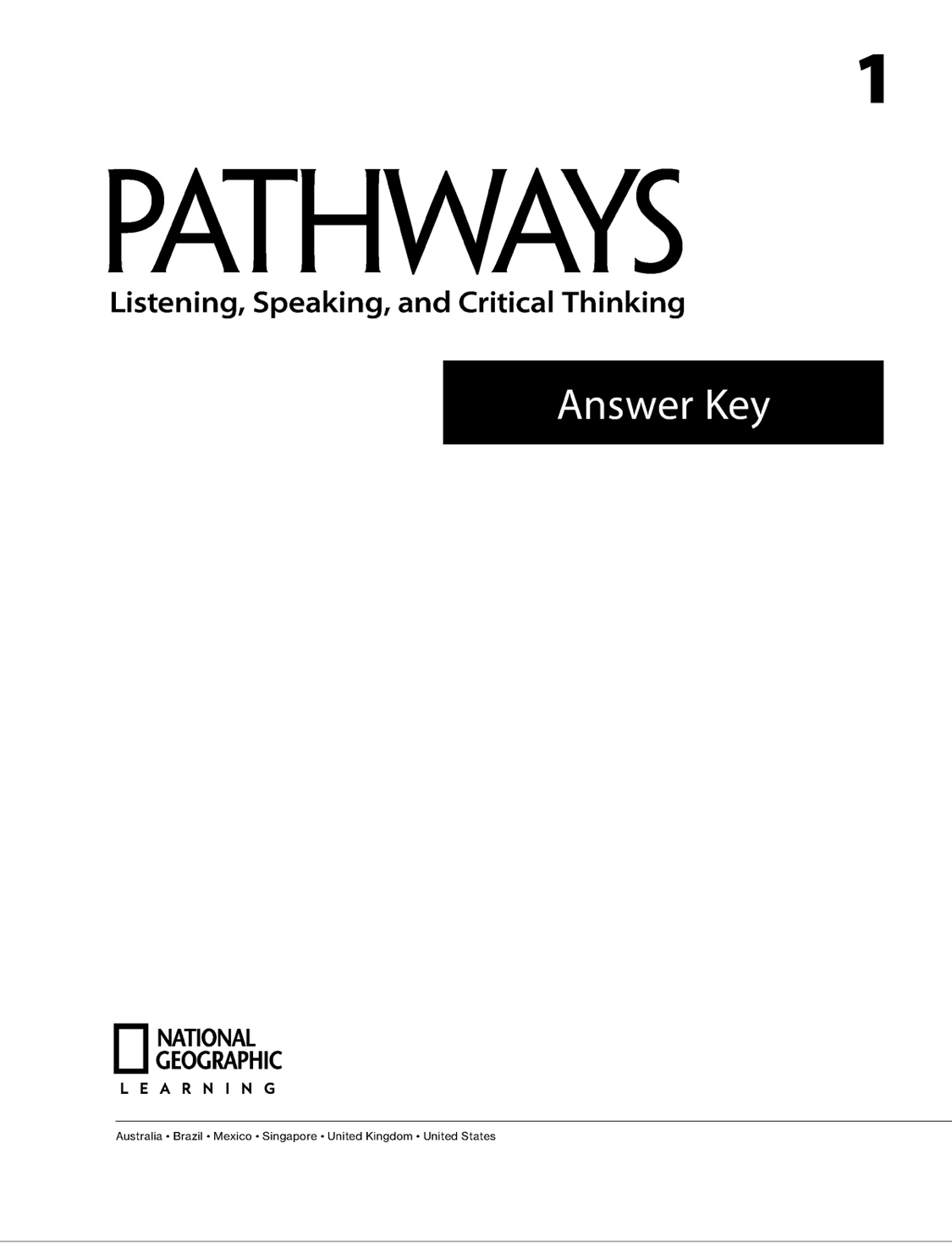 Pathways 1 Answer Key 2nd Edition Rebecca Tarver Chase