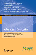 Advances In Computing 16th Colombian Congress Ccc 2022 Armenia Colombia October 1721 2022 Revised Selected Papers Vanessa Agredodelgado