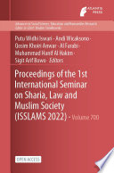 Proceedings Of The 1st International Seminar On Sharia Law And Muslim Society Isslams 2022 Volume 700 Putu Widhi Iswari