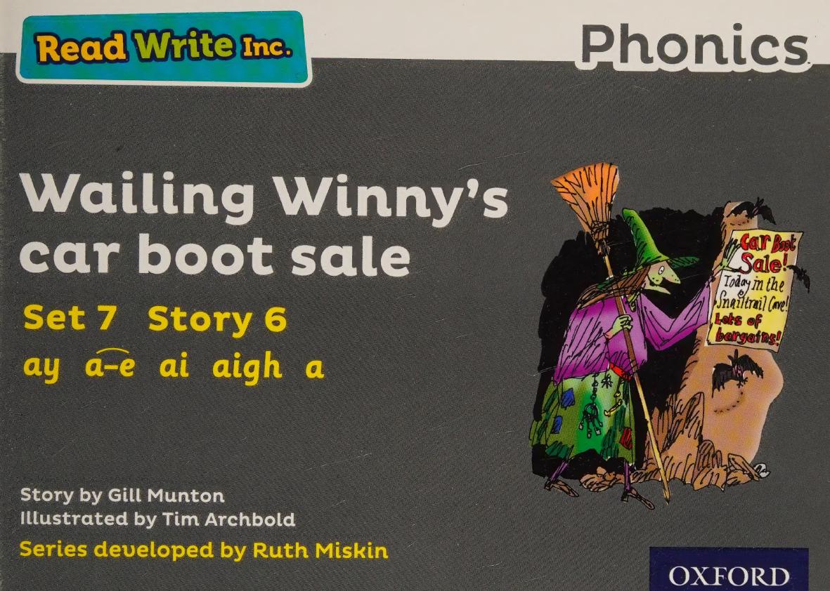 Wailing Winnys Car Boot Sale Read Write Inc Set 7 Grey Colour Storybooks Gill Munton