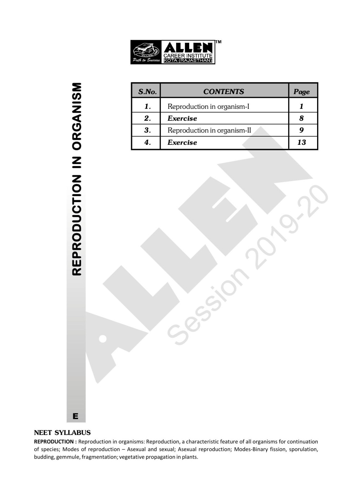 Allen Neet Biology Module Allen Kota