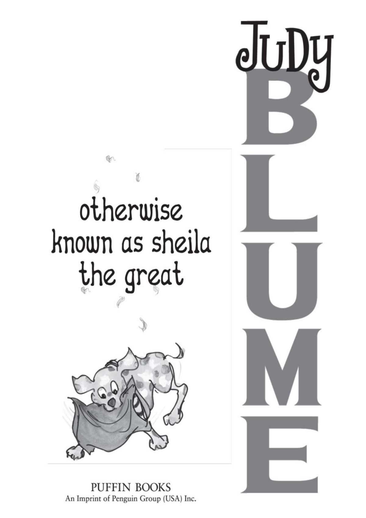 Otherwise Known As Sheila The Great Judy Blume