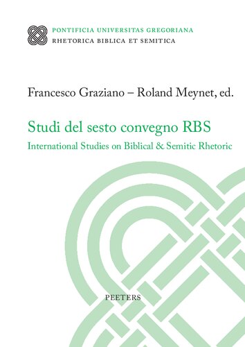 International Studies On Biblical And Semitic Rhetoric 1 Francesco Graziano