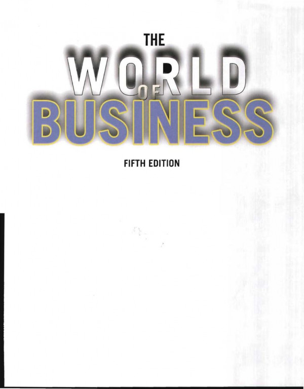 The World Of Business 5th Edition 5th Edition Jack Wilson David Notman