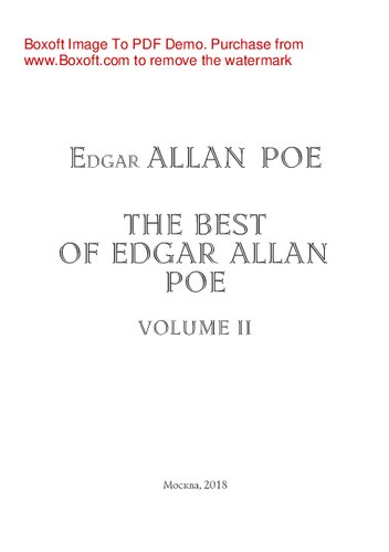 The Best Of Edgar Allan Poe Volume 2 Poe Ea
