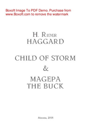 Child Of Storm Magepa The Buck H Rider Haggard