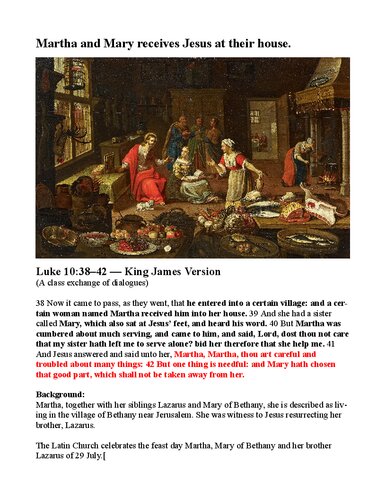 Biblical Martha And Mary Receives Jesus 2023th Edition Bible Kjv Version